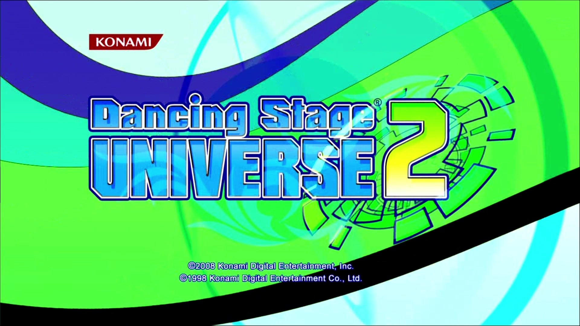 Dancing Stage Universe 2 title screen for Xbox 360
